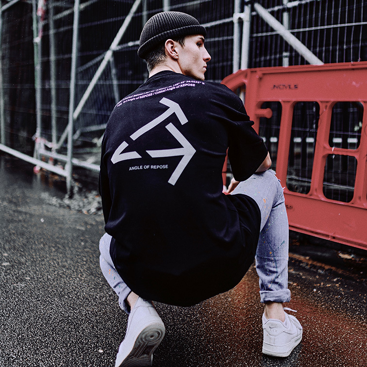 REPOSE Angle Reflective T Shirt Black