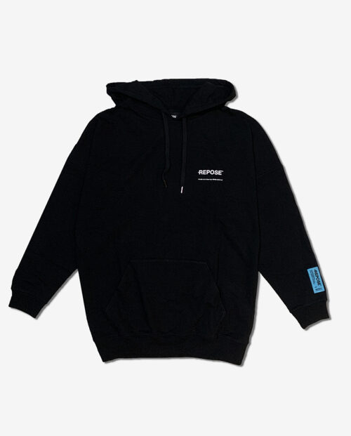 REPOSE Classic Logo Hoodie Sweatshirt in Black