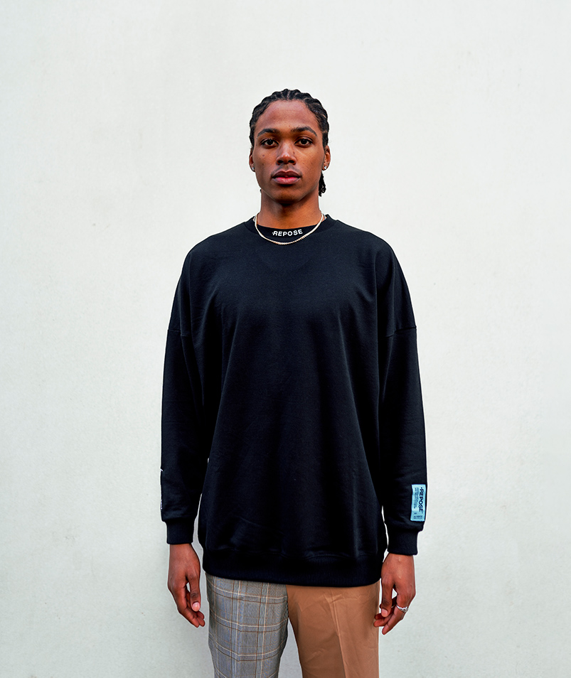 REPOSE Neck Logo 3M Crewneck