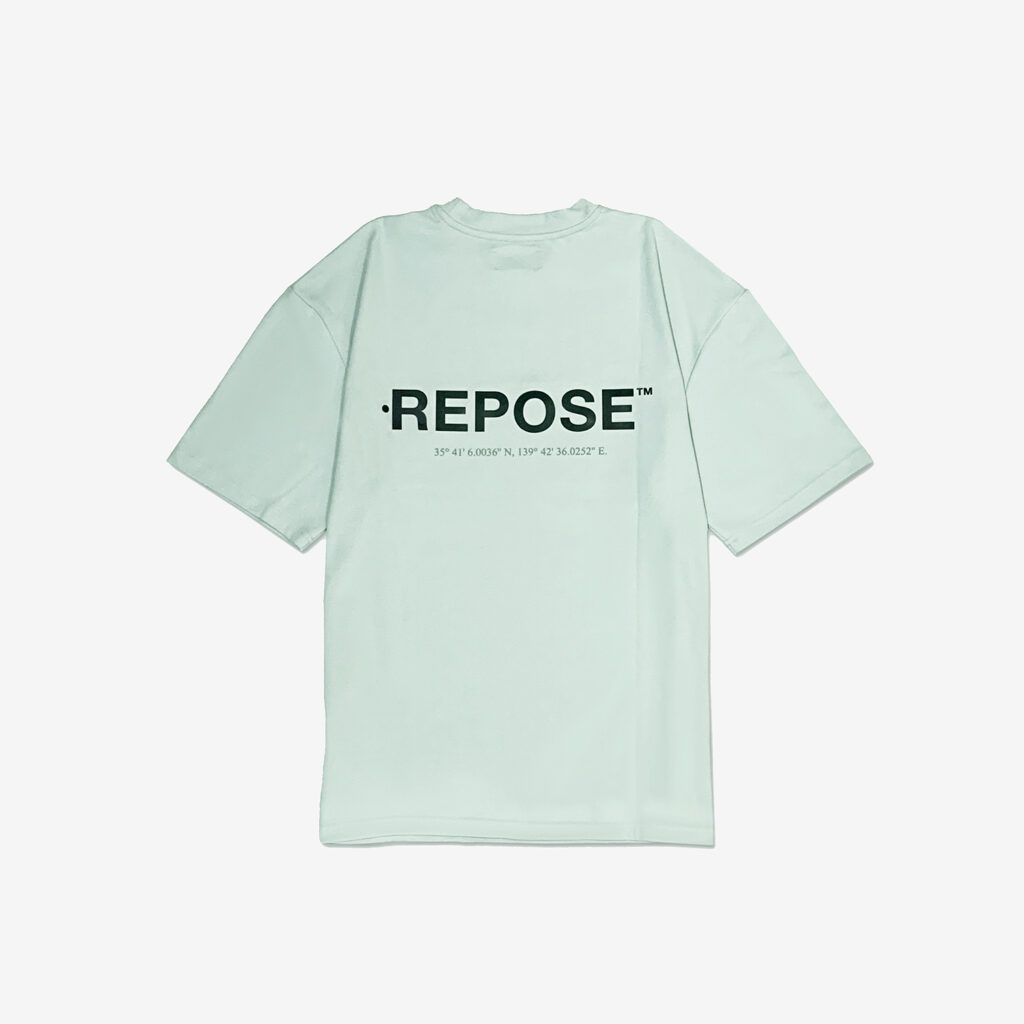 REPOSE Middle Logo Sage Green Tee