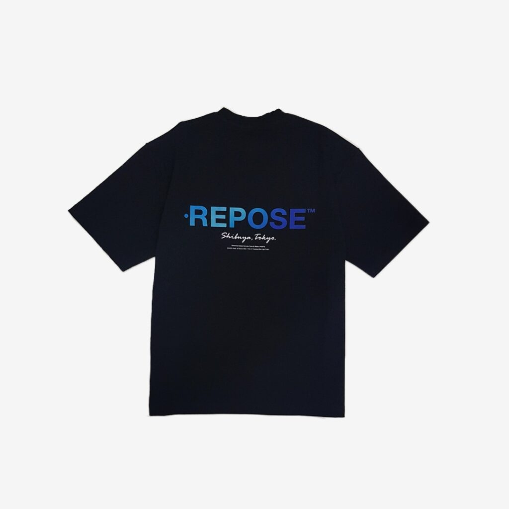 REPOSE Gradient Blue Logo T Shirt Shibuya Tokyo
