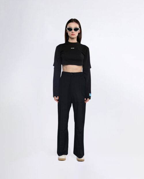REPOSE Tonal Logo Crop Top