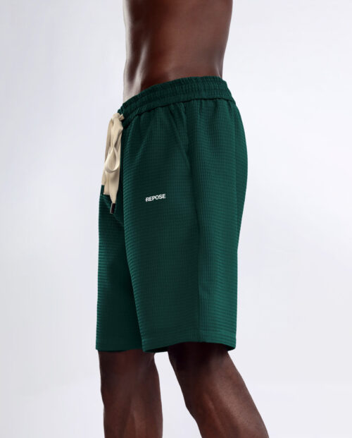 REPOSE Waffle Pine Green Shorts