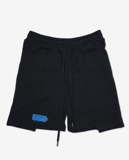 REPOSE Uneven Cut Black Shorts