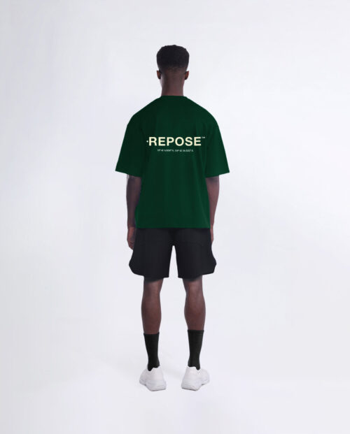 REPOSE Middle Logo Pine Green Tee