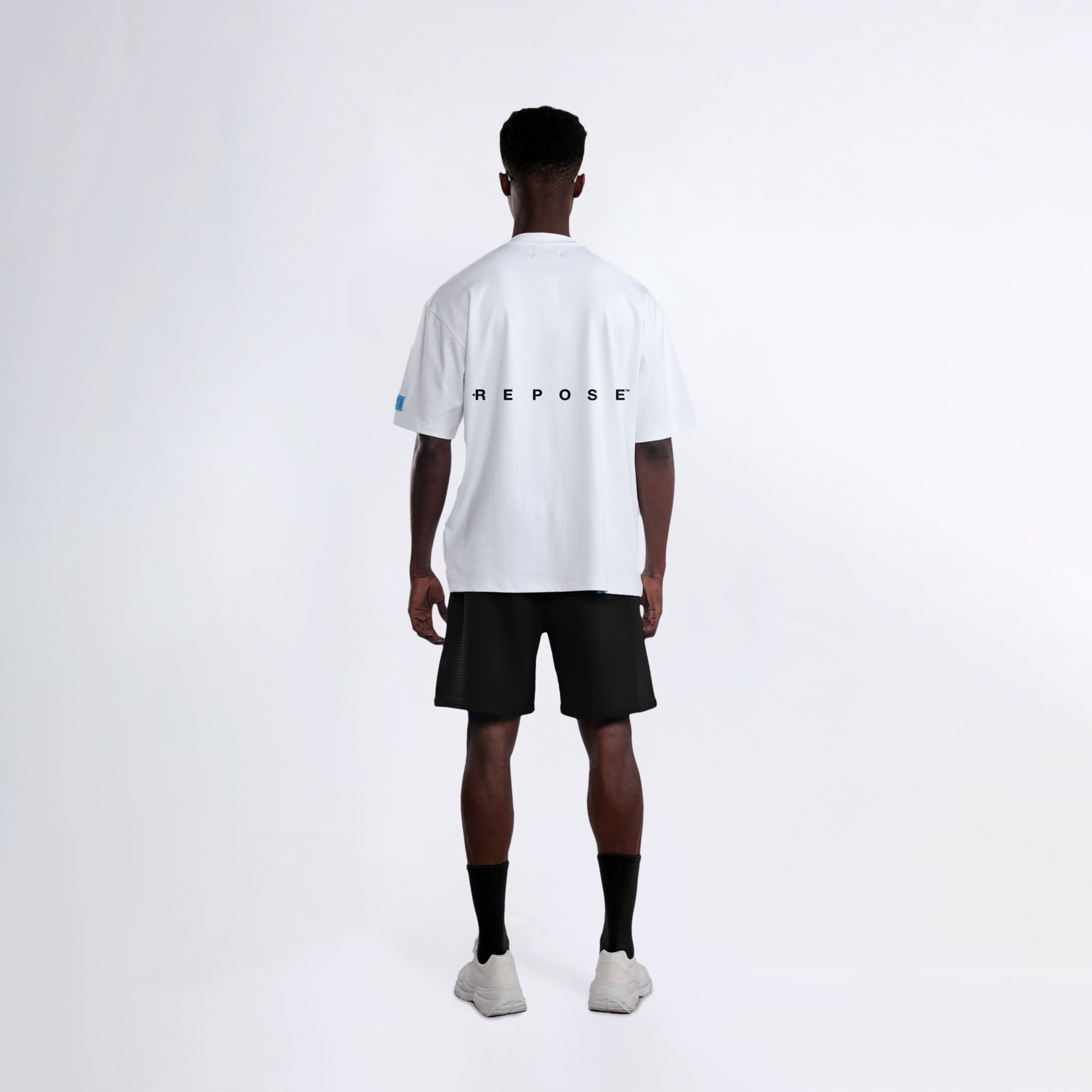 REPOSE Distant Logo White Tee