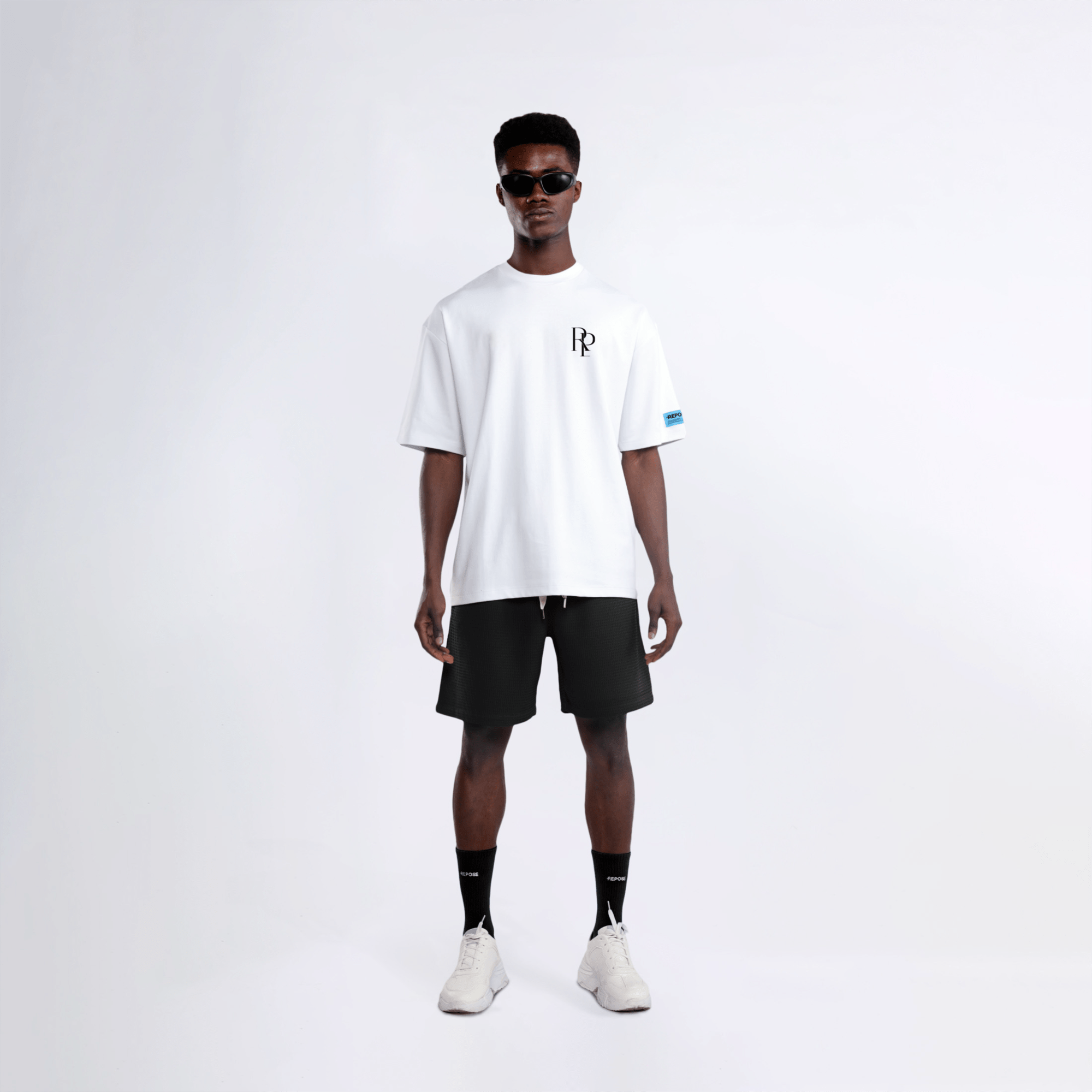 REPOSE Distant Logo White Tee