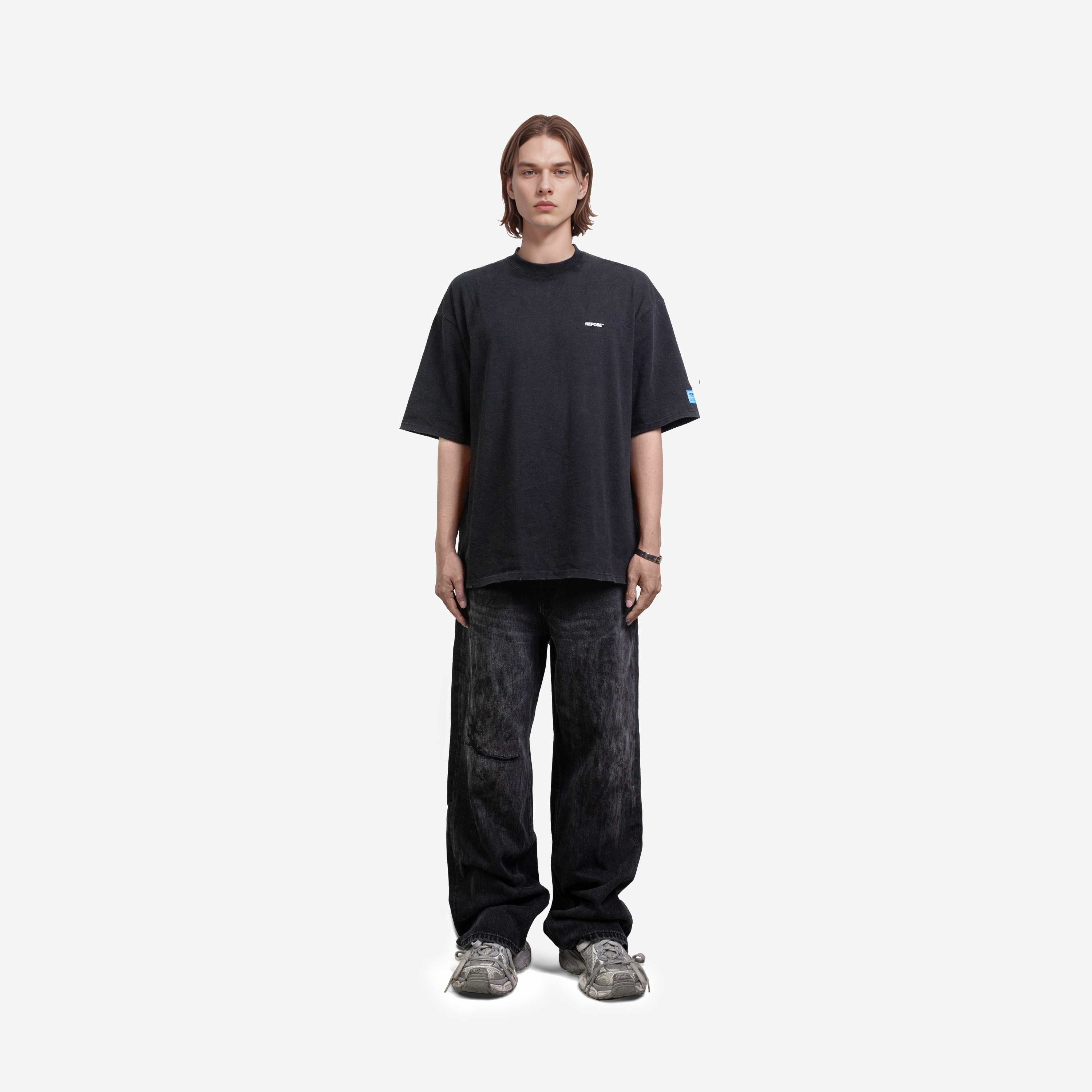 REPOSE Distressed Logo Tee