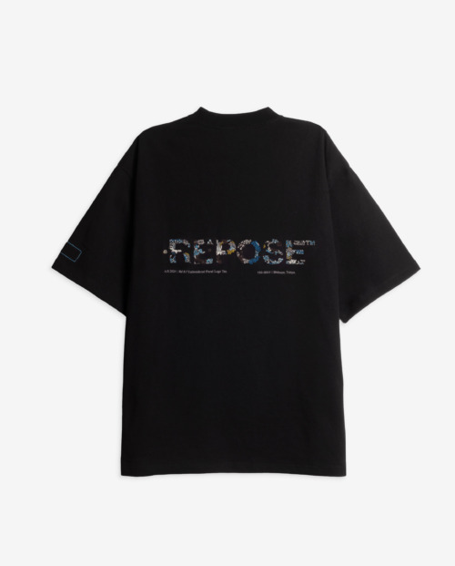 REPOSE Emb Floral Logo Tee