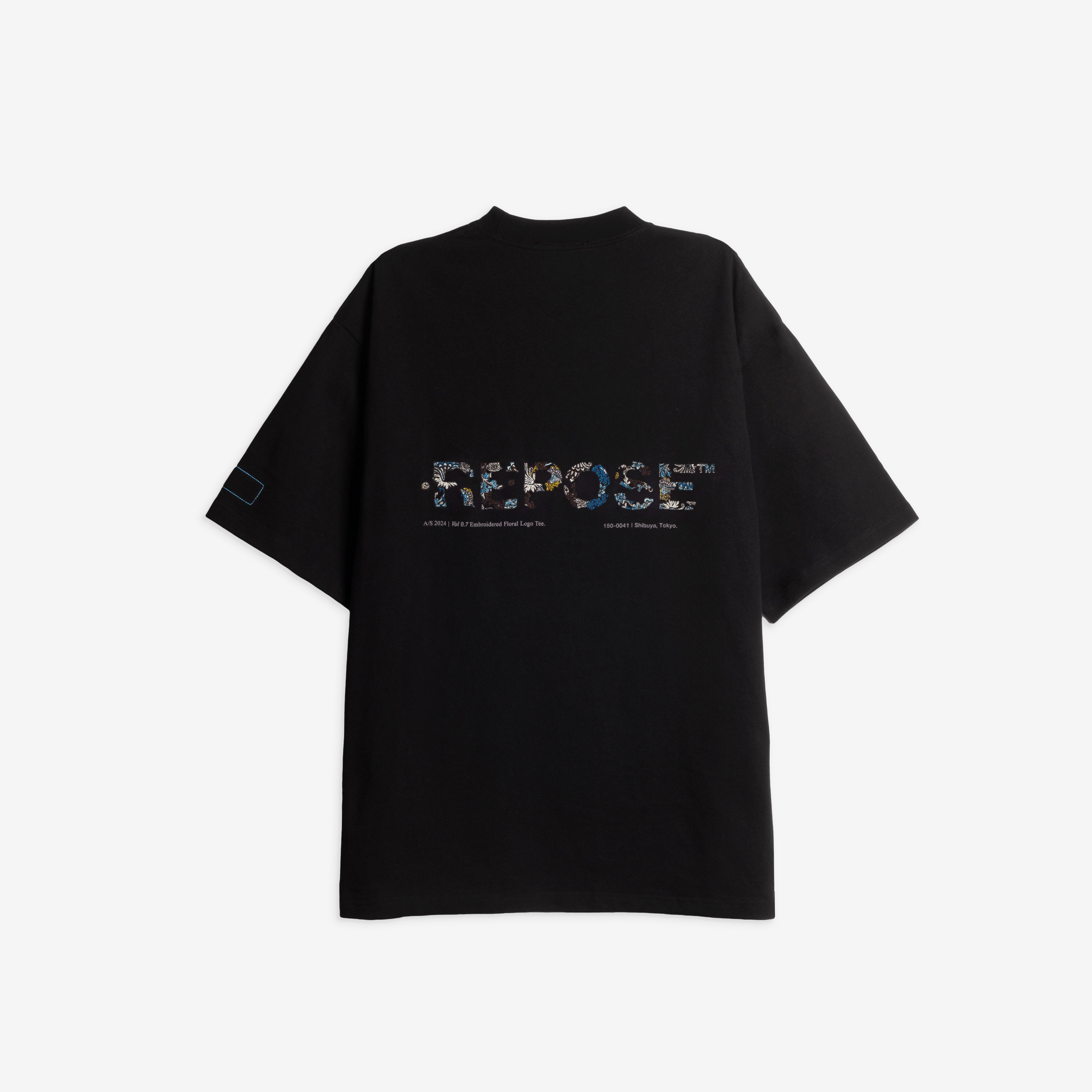 REPOSE Emb Floral Logo Tee