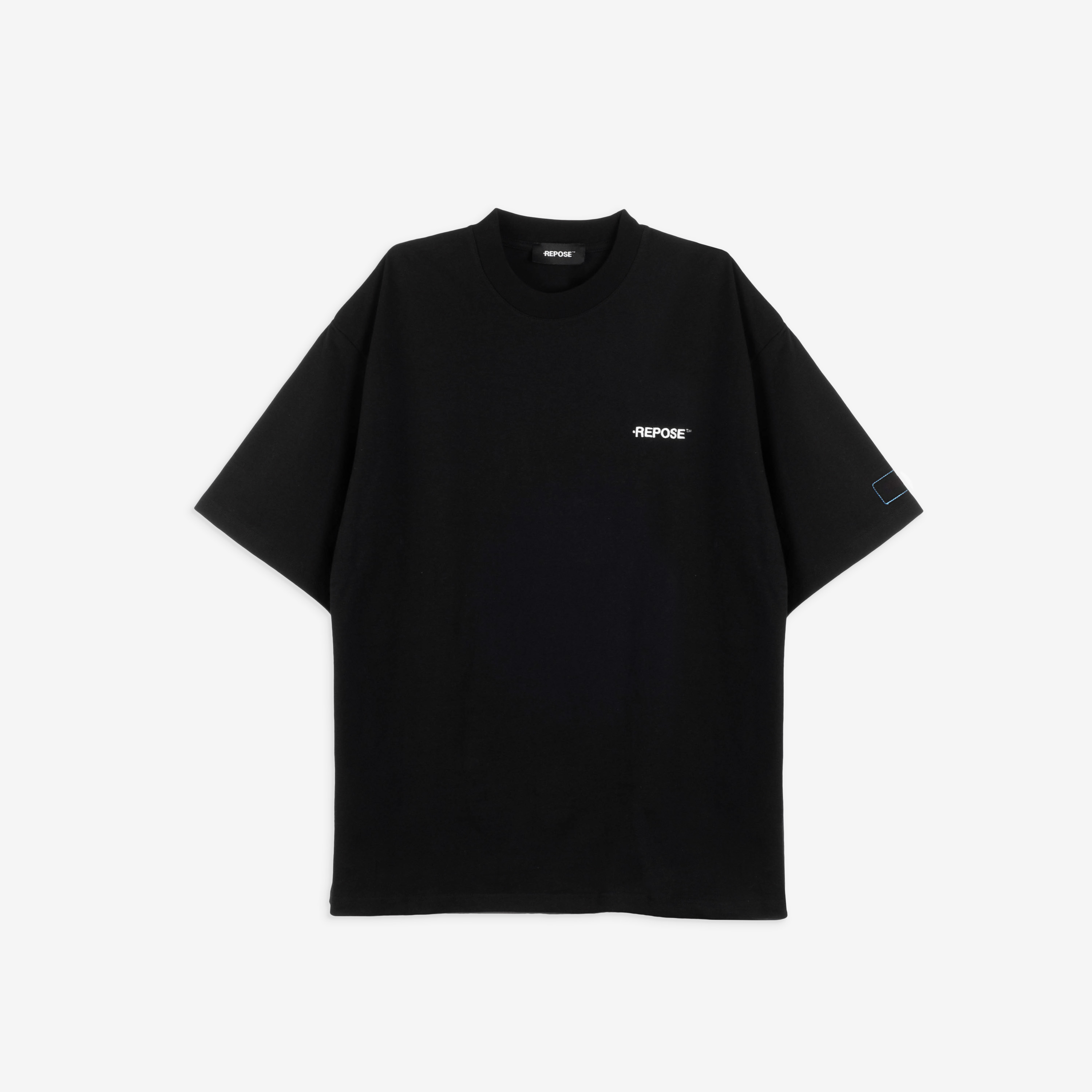 REPOSE Emb Floral Logo Tee