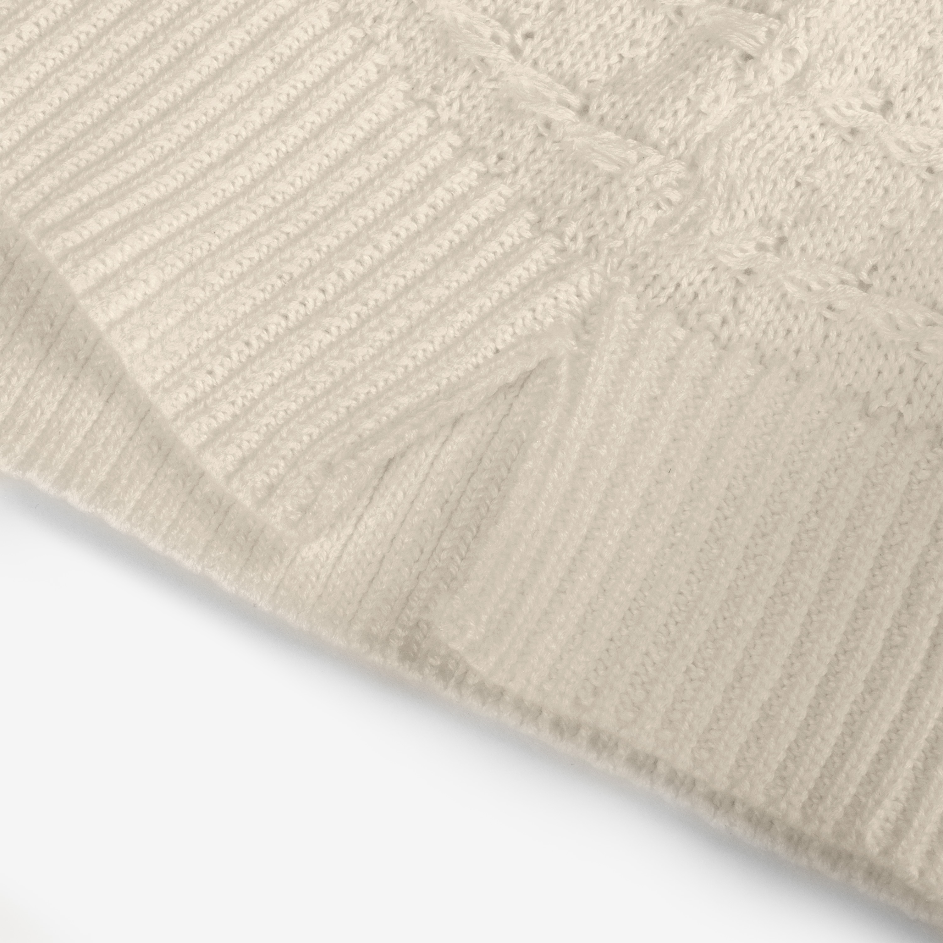 REPOSE Textured Knit Cream Polo Shirt